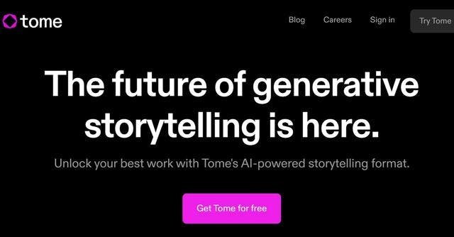 The future of generative storytelling is here. Unlock your best work with Tome's AI-powered storytelling format.