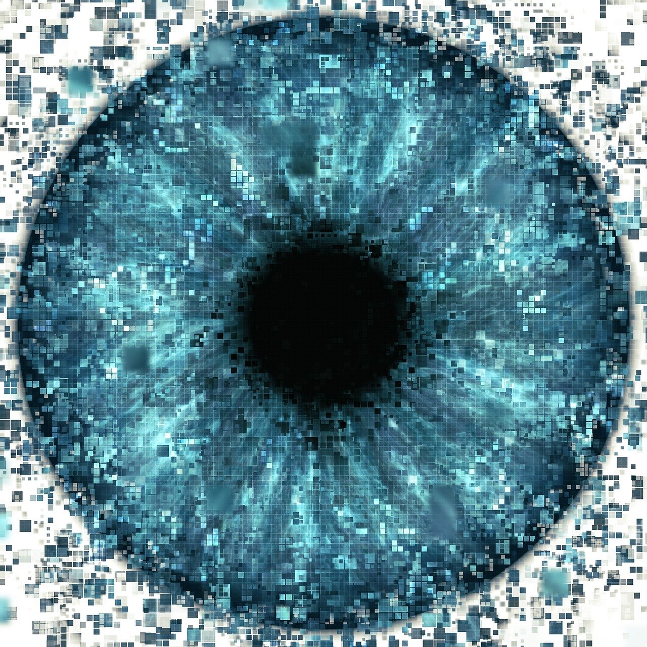 eye, pixelated, data