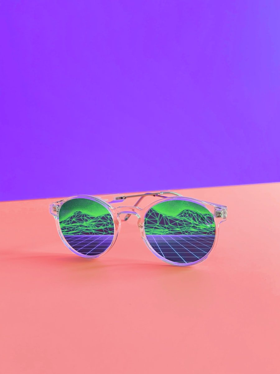 white framed sunglasses close-up photography