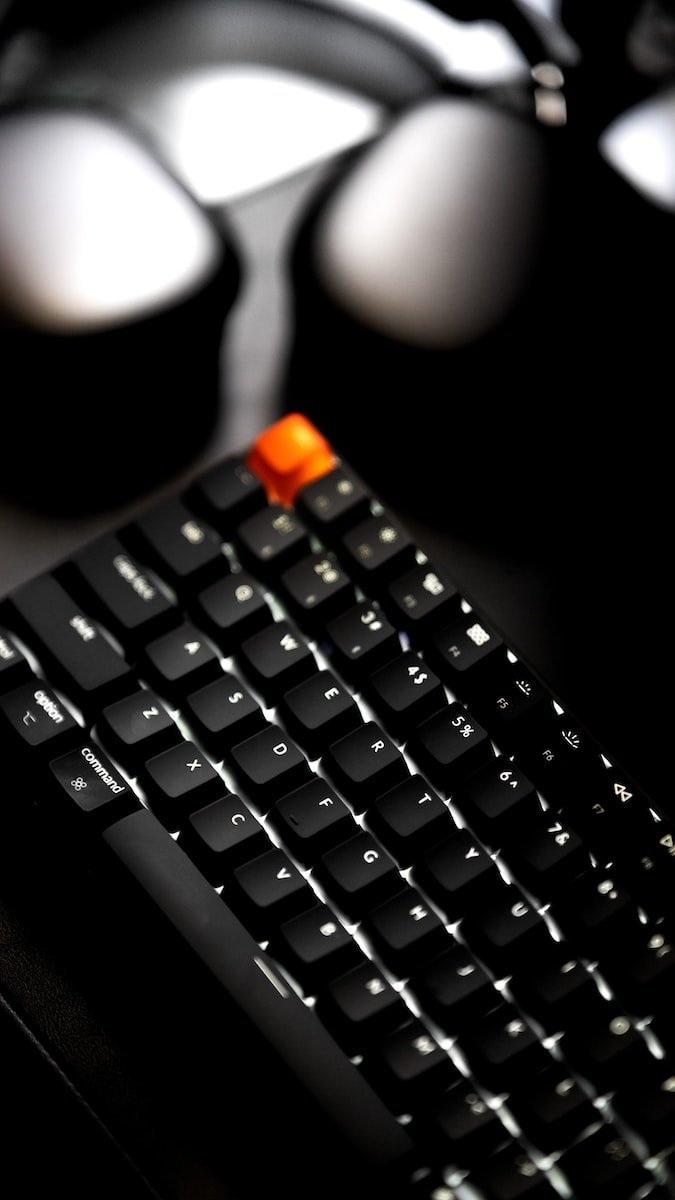 a close up of a keyboard on a table